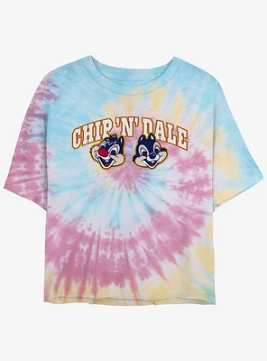 Disney Chip 'N' Dale Smiles Girls Tie-Dye Crop T-Shirt