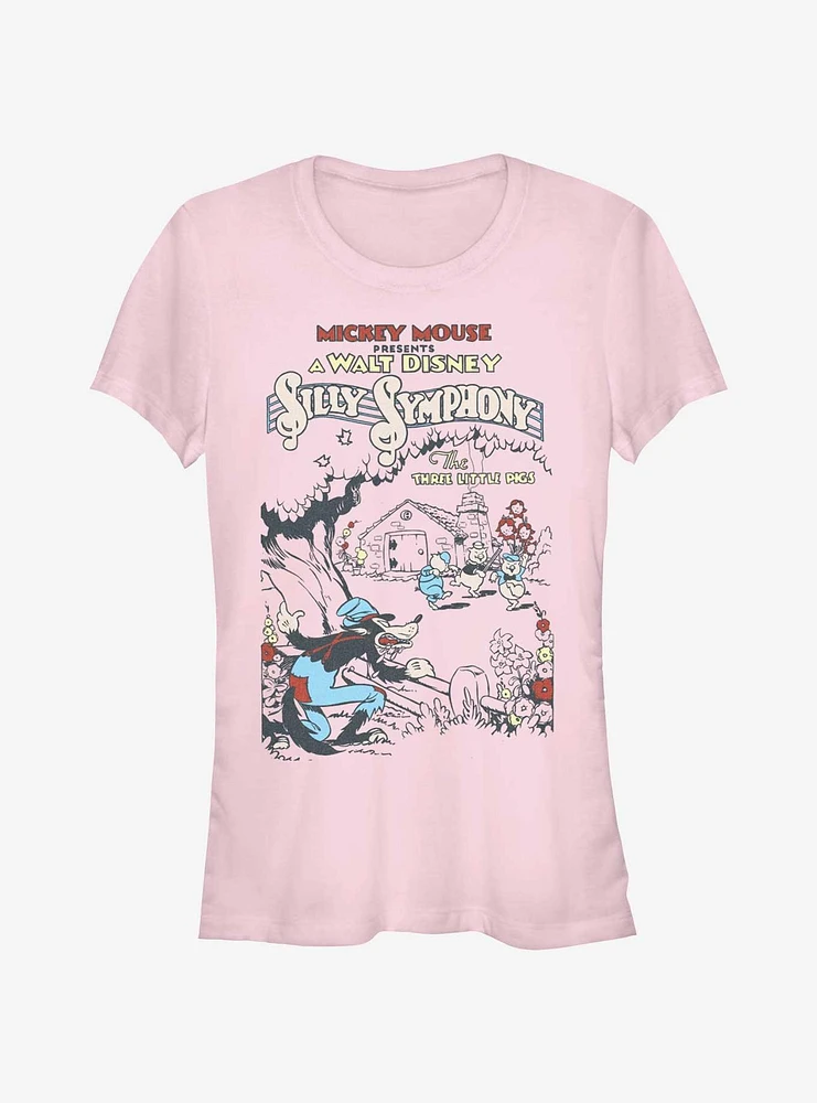 Disney Silly Symphonies Three Little Pigs Poster Girls T-Shirt