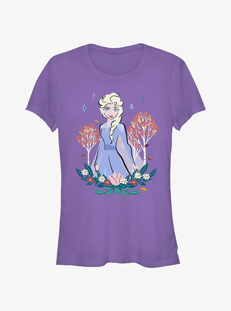 Disney Frozen Elsa Flowers Girls T-Shirt