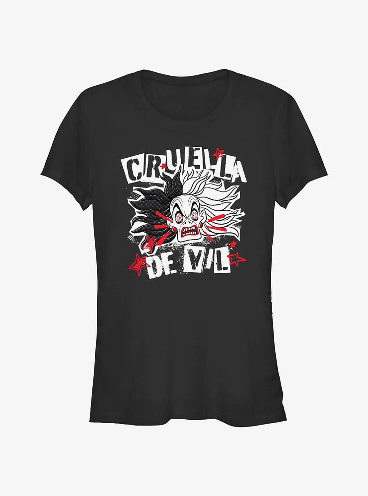 Disney Villains Cruella Crazy Girls T-Shirt