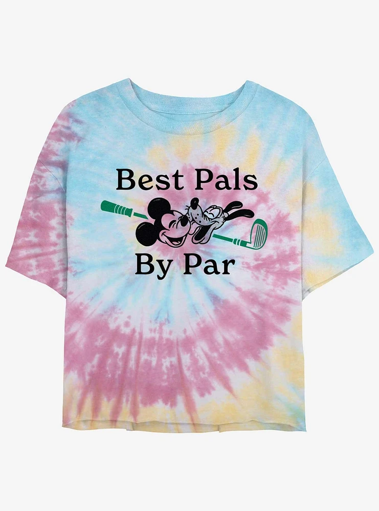 Disney Mickey Mouse & Pluto Best Pals By Par Girls Tie-Dye Crop T-Shirt