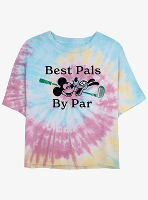 Disney Mickey Mouse & Pluto Best Pals By Par Girls Tie-Dye Crop T-Shirt