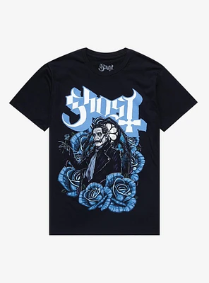 Ghost Blue Roses Boyfriend Fit Girls T-Shirt