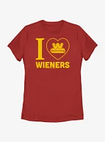 Wienerschnitzel I Love Hotdogs Womens T-Shirt