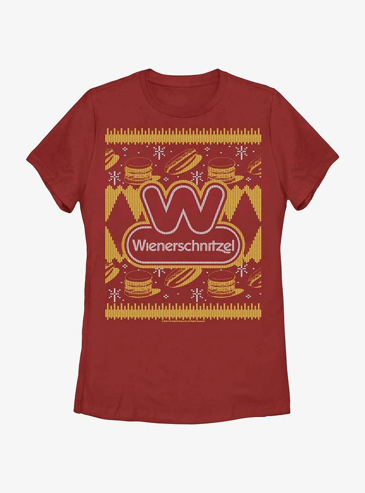 Wienerschnitzel Ugly Sweater Womens T-Shirt