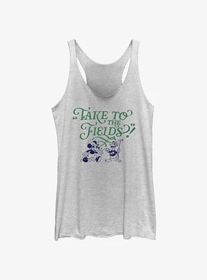 Disney Mickey Mouse & Donald Duck Take To The Fields Girls Tank Top