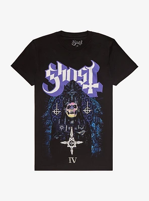 Ghost Stained Glass Papa Emeritus IV Boyfriend Fit Girls T-Shirt