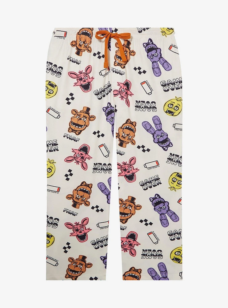 Five Nights at Freddy's Characters Game Over Allover Print Women's Plus Sleep Pants - BoxLunch Exclusive