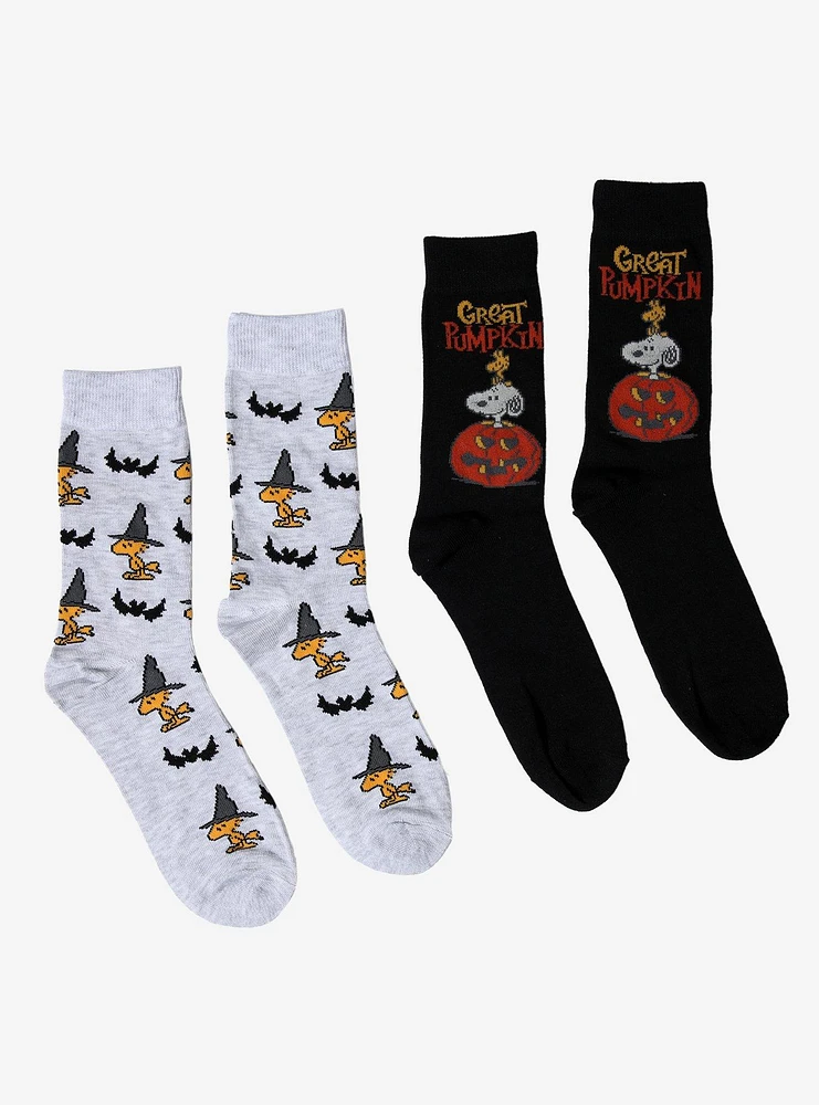 Peanuts Halloween Snoopy & Woodstock Crew Socks 2 Pair