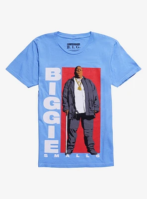 The Notorious B.I.G. Standing Portrait Blue T-Shirt