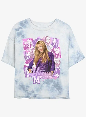 Hannah Montana Portrait Collage Tie Dye Crop Girls T-Shirt