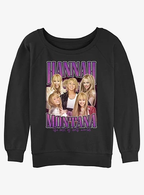 Hannah Montana Both Worlds Collage Womens Slouchy Sweatshirt