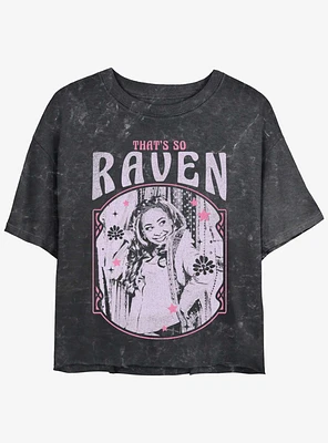 That's So Raven Glam Portrait Mineral Wash Womens Crop T-Shirt