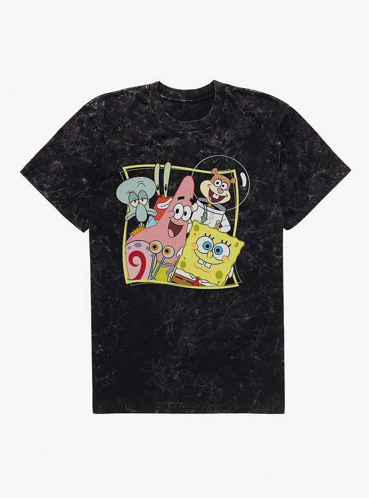 SpongeBob SquarePants Framed Characters Mineral Wash T-Shirt