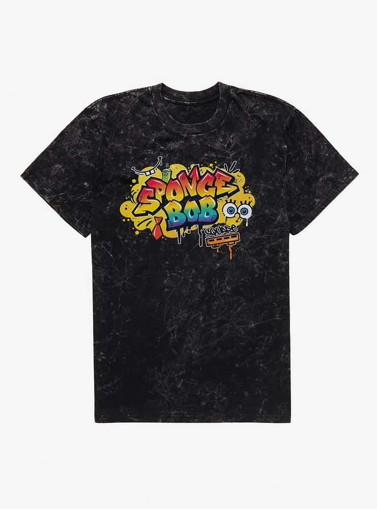 SpongeBob SquarePants Graffiti Name Mineral Wash T-Shirt