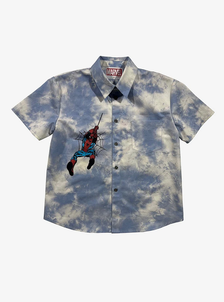 Marvel Spider-Man Swinging Youth Button-Up Shirt