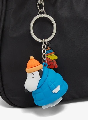 Peanuts Snoopy & Woodstock Puffer Jacket Keychain