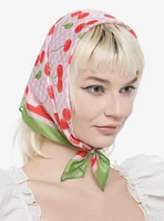 Cherry Gingham Hair Scarf