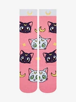 Sailor Moon Luna & Artemis Allover Print Crew Socks - BoxLunch Exclusive