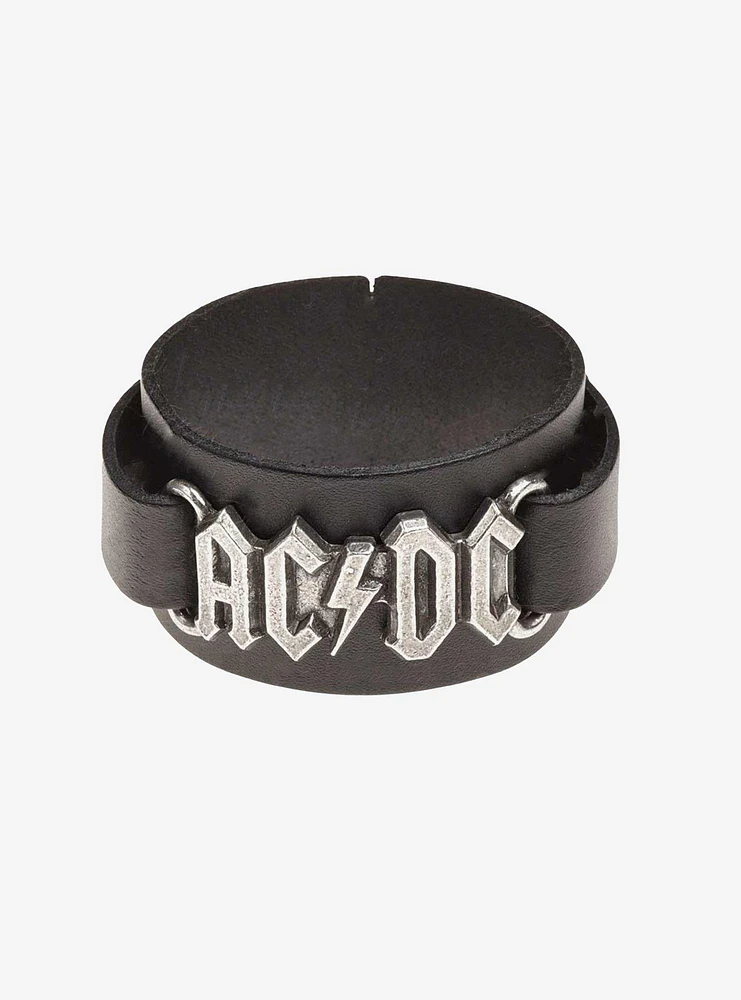 AC/DC Logo Leather Wriststrap Bracelet