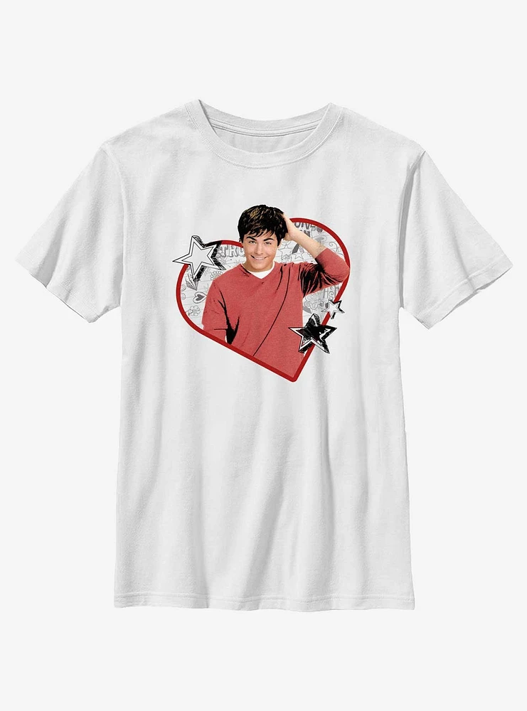 High School Musical Troy Heart Doodle Portrait Youth T-Shirt