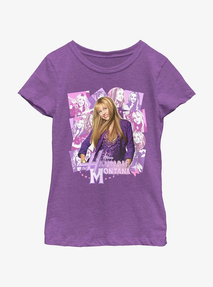 Hannah Montana Portrait Collage Youth Girls T-Shirt