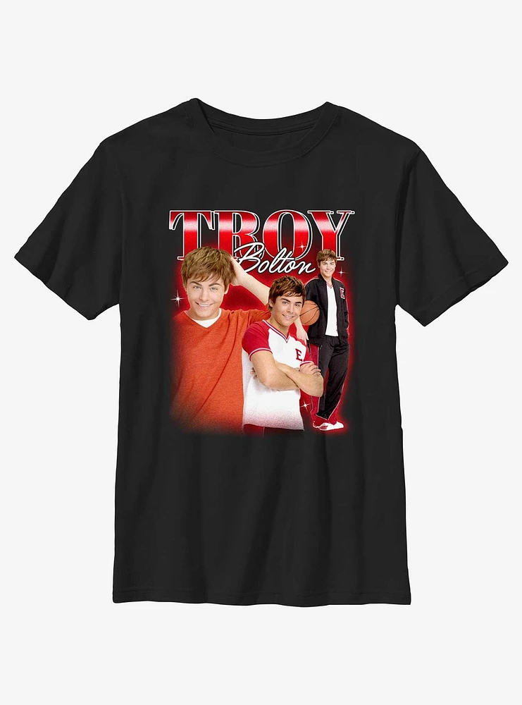 High School Musical Troy Bolton Portrait Collage Youth T-Shirt