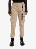 Khaki Good Vibes Cargo Pocket Jogger Pants