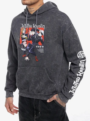 Jujutsu Kaisen First Years & Gojo Dark Wash Hoodie