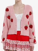 Sweet Society Red Velvet Strawberries Knit Girls Cardigan