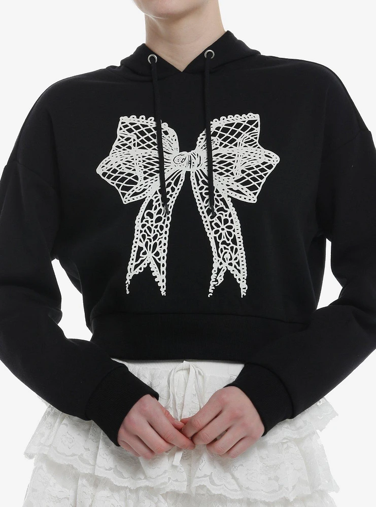 Cosmic Aura Delight The Darkness Bow Crop Girls Hoodie