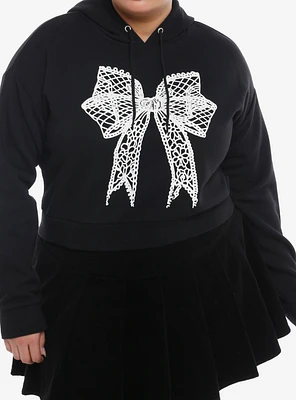 Cosmic Aura Delight The Darkness Bow Girls Crop  Hoodie Plus