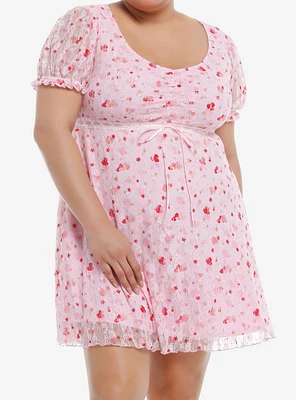 Sweet Society Strawberry Lace Empire Dress Plus