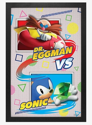 Sonic Superstars Eggman v Sonic Plexi Framed Poster