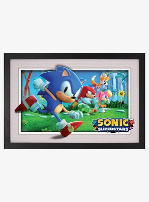 Sonic Superstars Running Plexi Framed Poster