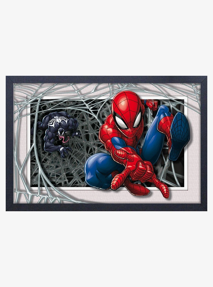 Marvel Spider-Man with Venom Plexi Framed Poster