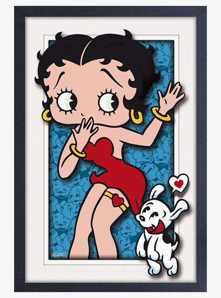 Betty Boop Dog Love Plexi Framed Poster