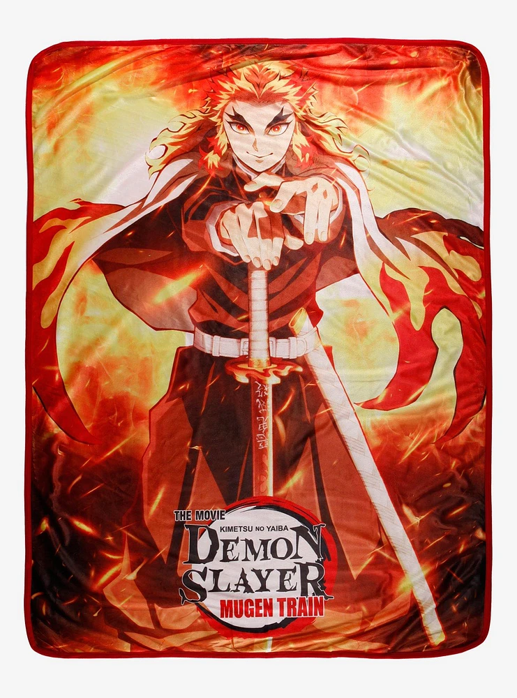 Demon Slayer: Kimetsu No Yaiba Mugen Train Flames Throw Blanket