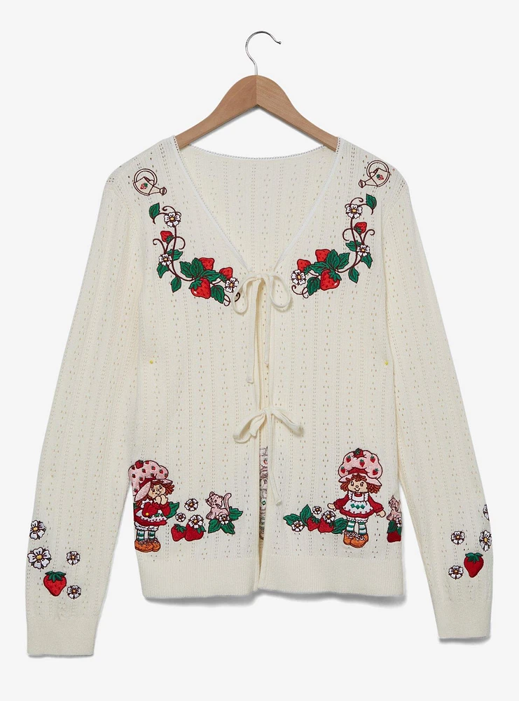 Strawberry Shortcake Tie Front Women's Plus Cardigan