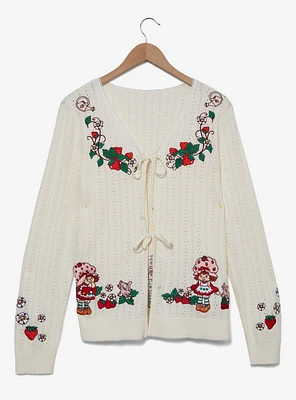 Strawberry Shortcake Tie Front Women's Plus Cardigan