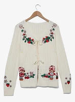 Strawberry Shortcake Tie Front Women's Plus Cardigan