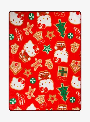 Sanrio Hello Kitty Gingerbread Holiday Fleece Throw