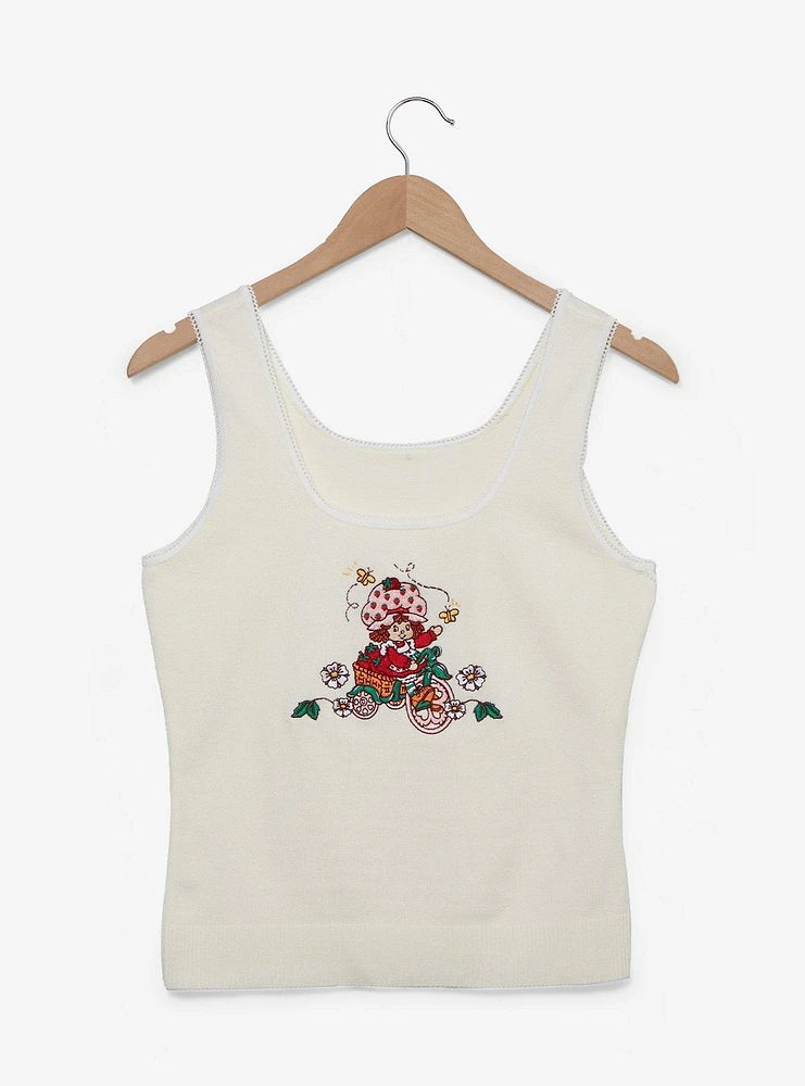 Strawberry Shortcake Bicycle Embroidered Women's Tank Top