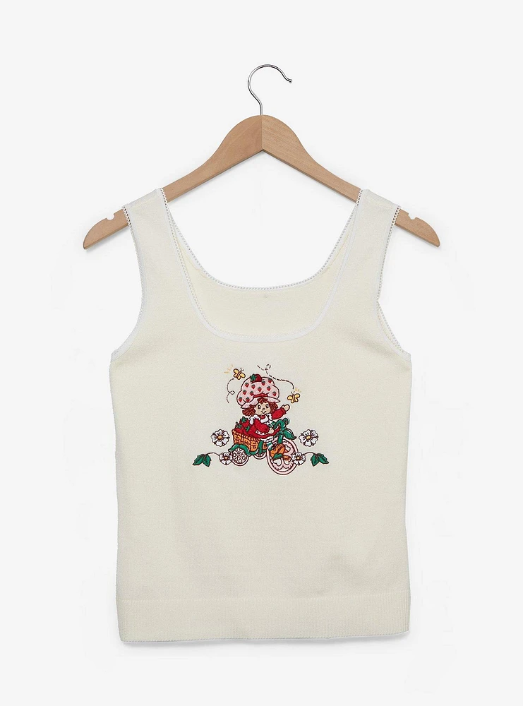 Strawberry Shortcake Bicycle Embroidered Women's Plus Tank Top