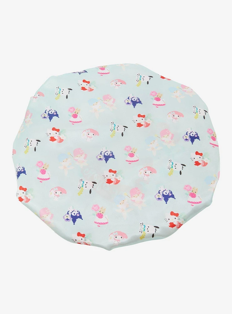 Sanrio Hello Kitty and Friends Floral Allover Print Reversible Satin Bonnet