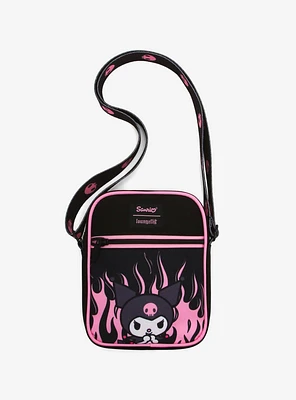 Loungefly Kuromi Flames Athletic Crossbody Bag