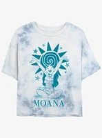 Disney Moana Sun And Stars Girls Tie-Dye Crop T-Shirt