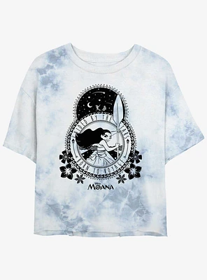 Disney Moana Guided By The Stars Girls Tie-Dye Crop T-Shirt