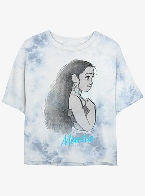 Disney Moana Profile Girls Tie-Dye Crop T-Shirt