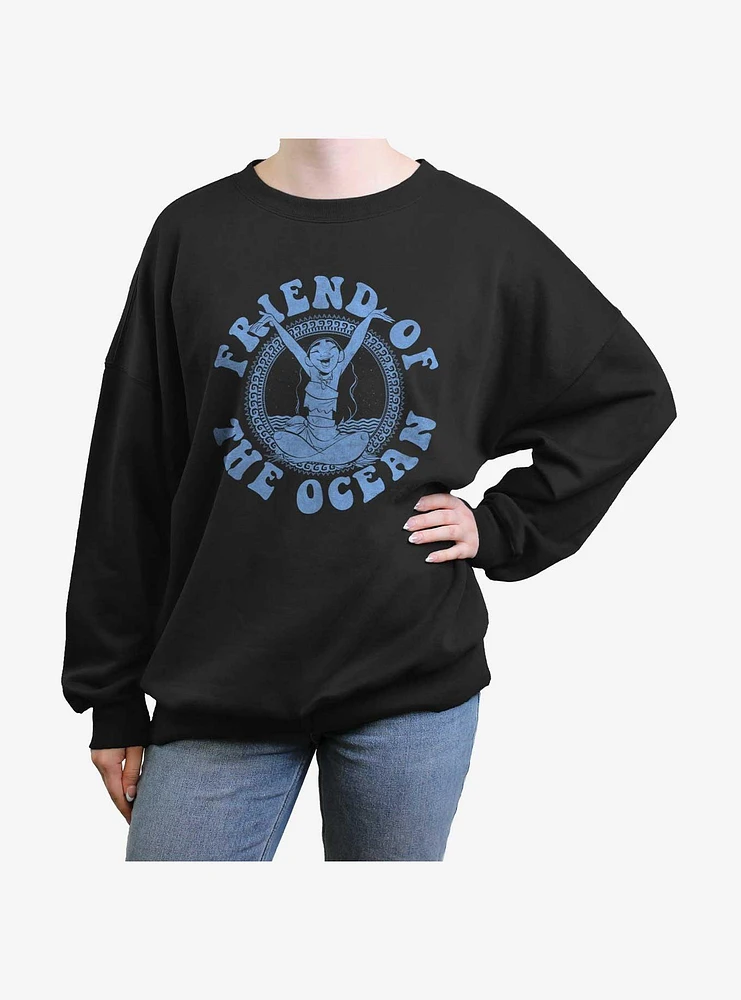 Disney Moana Ocean Friend Girls Oversized Sweatshirt